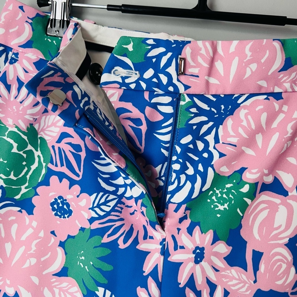Tory Burch Printed Crepe Straight-Leg Trousers | SS Floral | Size 4 - Picture 3 of 9